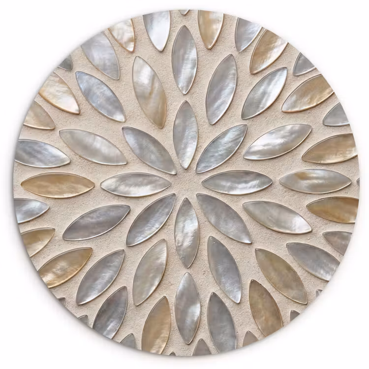 Muurcirkel - Patroon - Ovaal - Glanzend - Abstract - Beige — 1