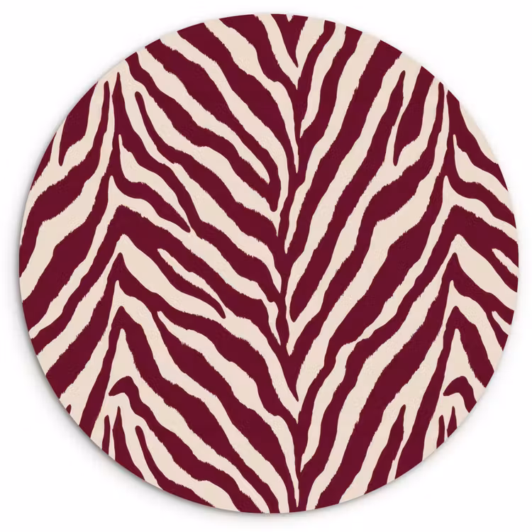 Muurcirkel - Zebra - Motief - Bordeaux - Rood — 1