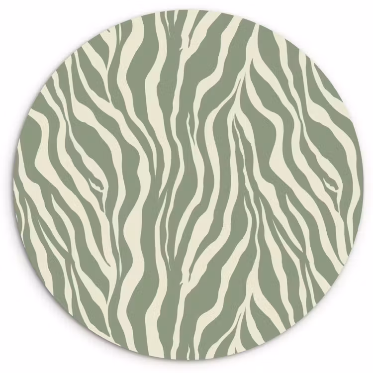 Muurcirkel - Zebra - Motief - Groen — 1