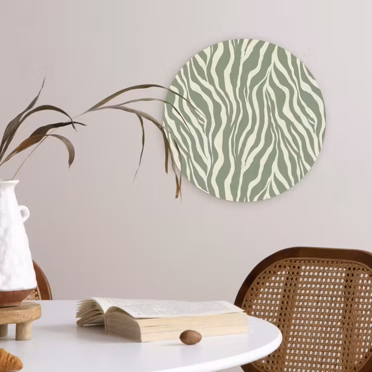 Muurcirkel - Zebra - Motief - Groen — 4