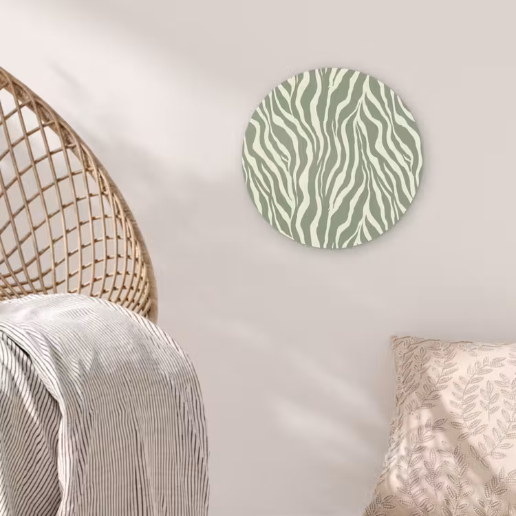Muurcirkel - Zebra - Motief - Groen — 5