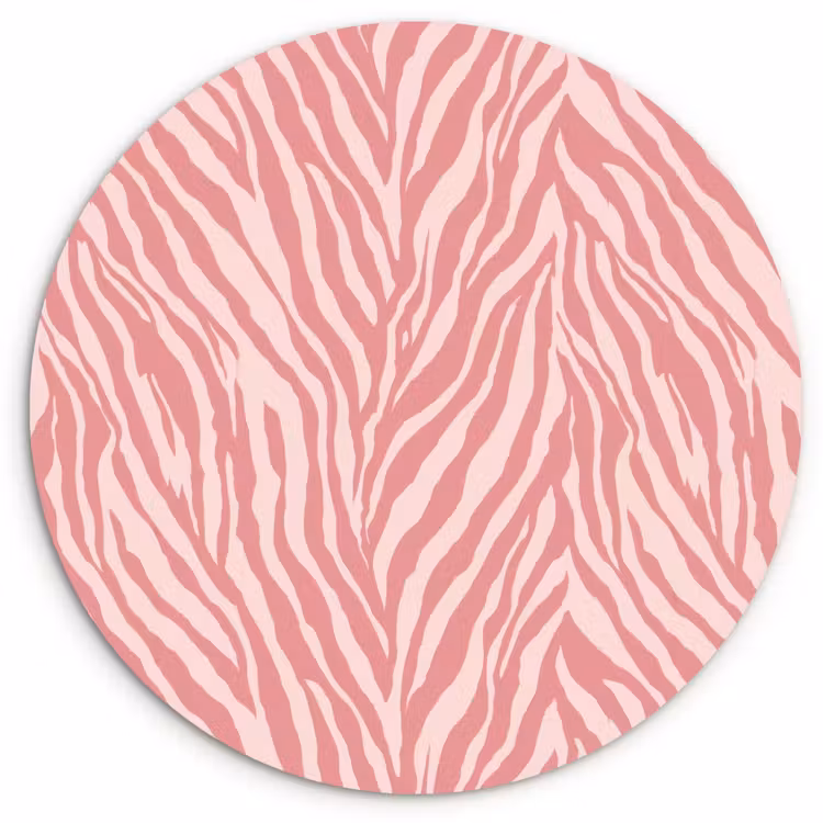 Muurcirkel - Zebra - Print - Roze — 1