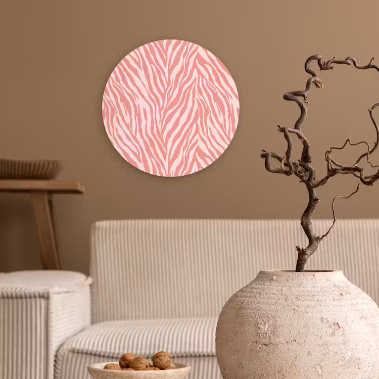Muurcirkel - Zebra - Print - Roze — 2