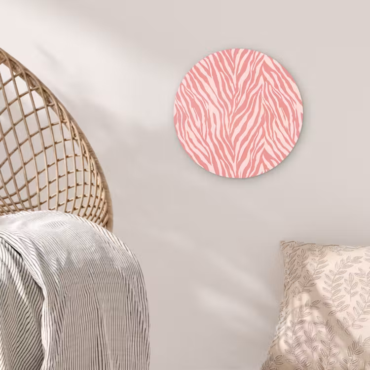 Muurcirkel - Zebra - Print - Roze — 5