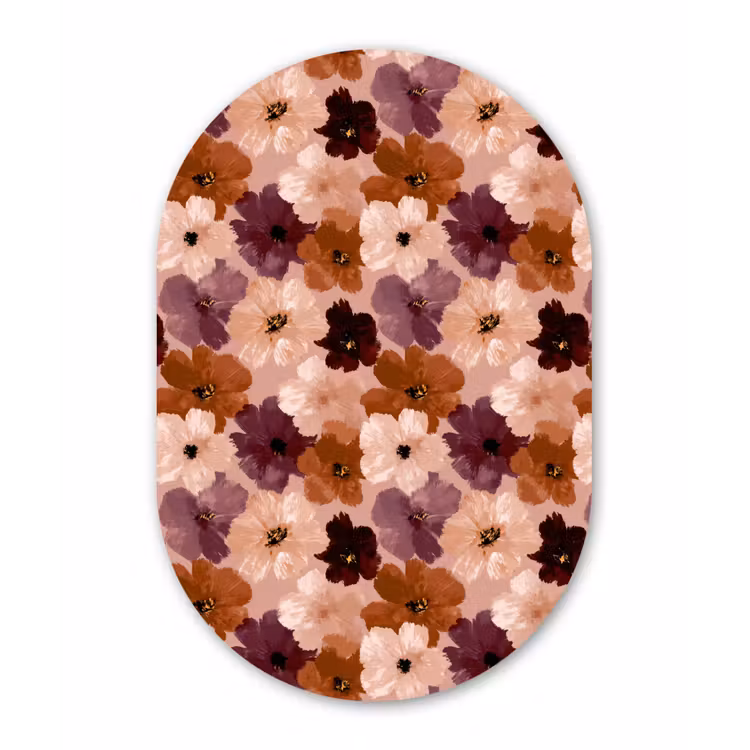 Muurovaal aluminium - Bloemen - Abstract - Aardetinten — 1