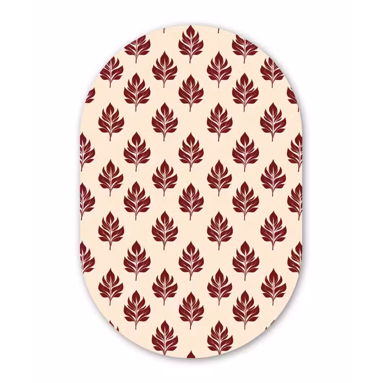 Muurovaal aluminium - Botanisch - Patroon - Bordeaux — 1