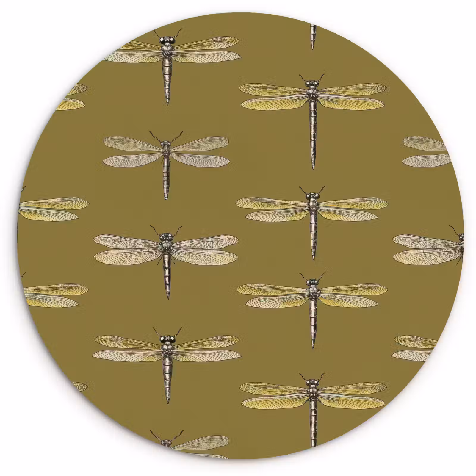 Muurcirkel - Libellen - Patroon - Groen — 1