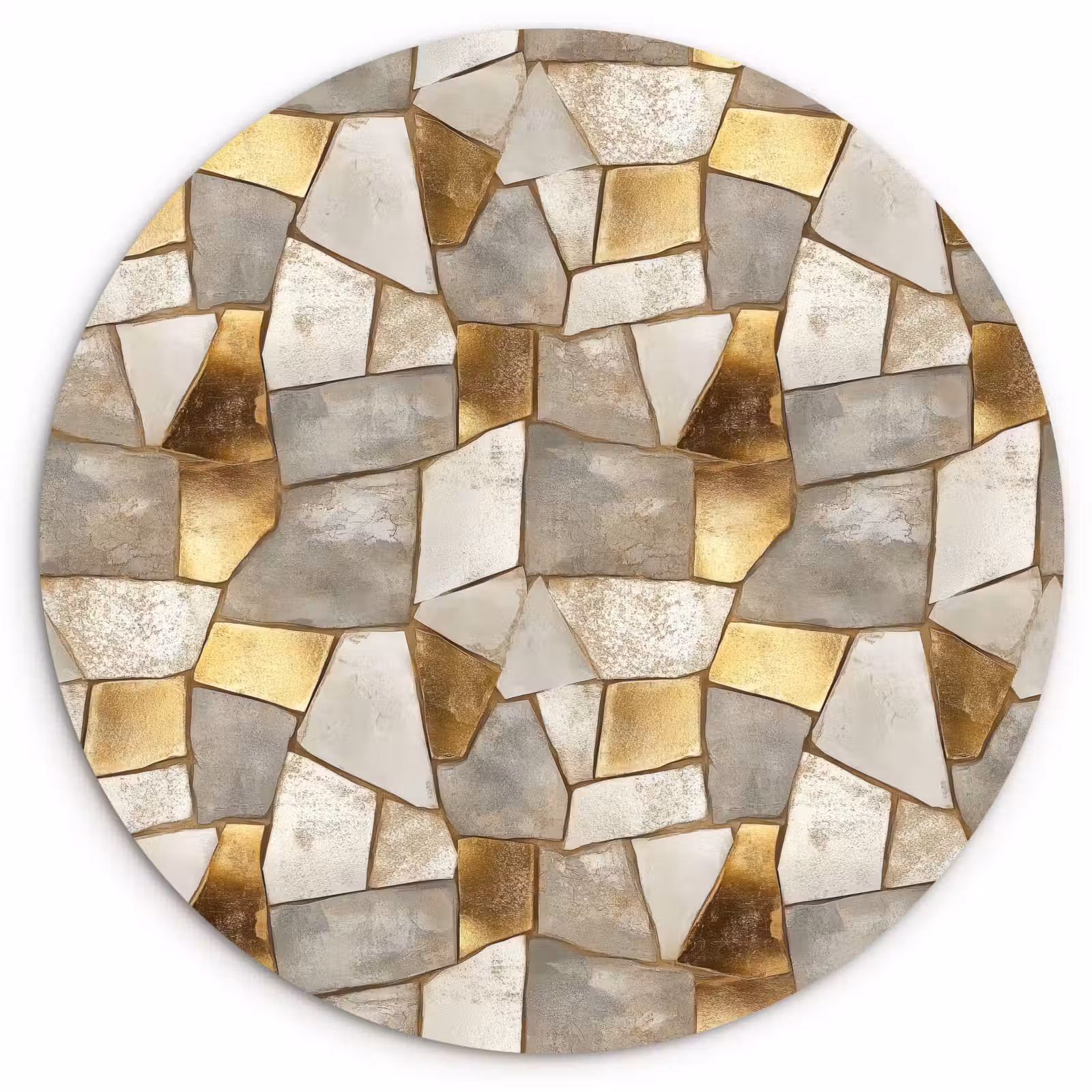Muurcirkel - Mozaïek - Marmer - Goud — 1