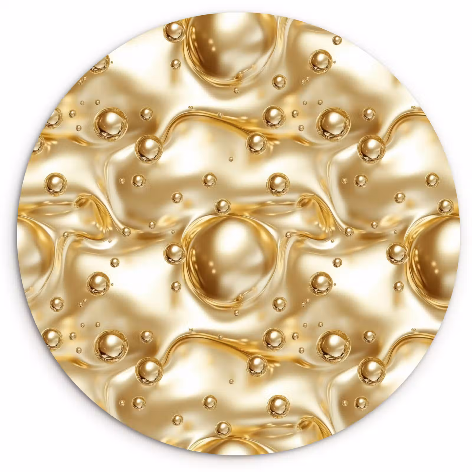Muurcirkel - Vloeibaar - Druppels - Goud — 1
