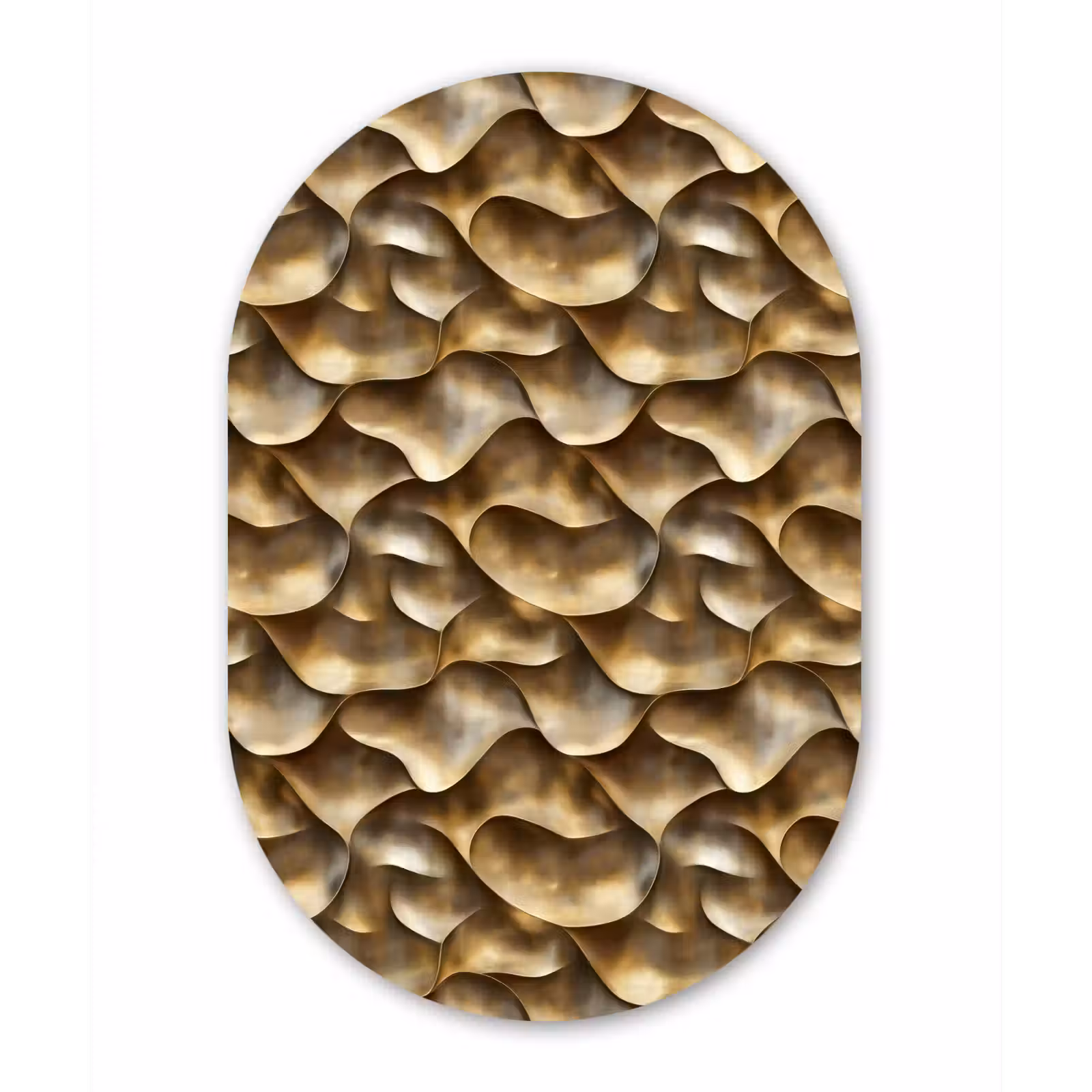 Muurovaal aluminium - Abstract - Antiek - Goud — 1