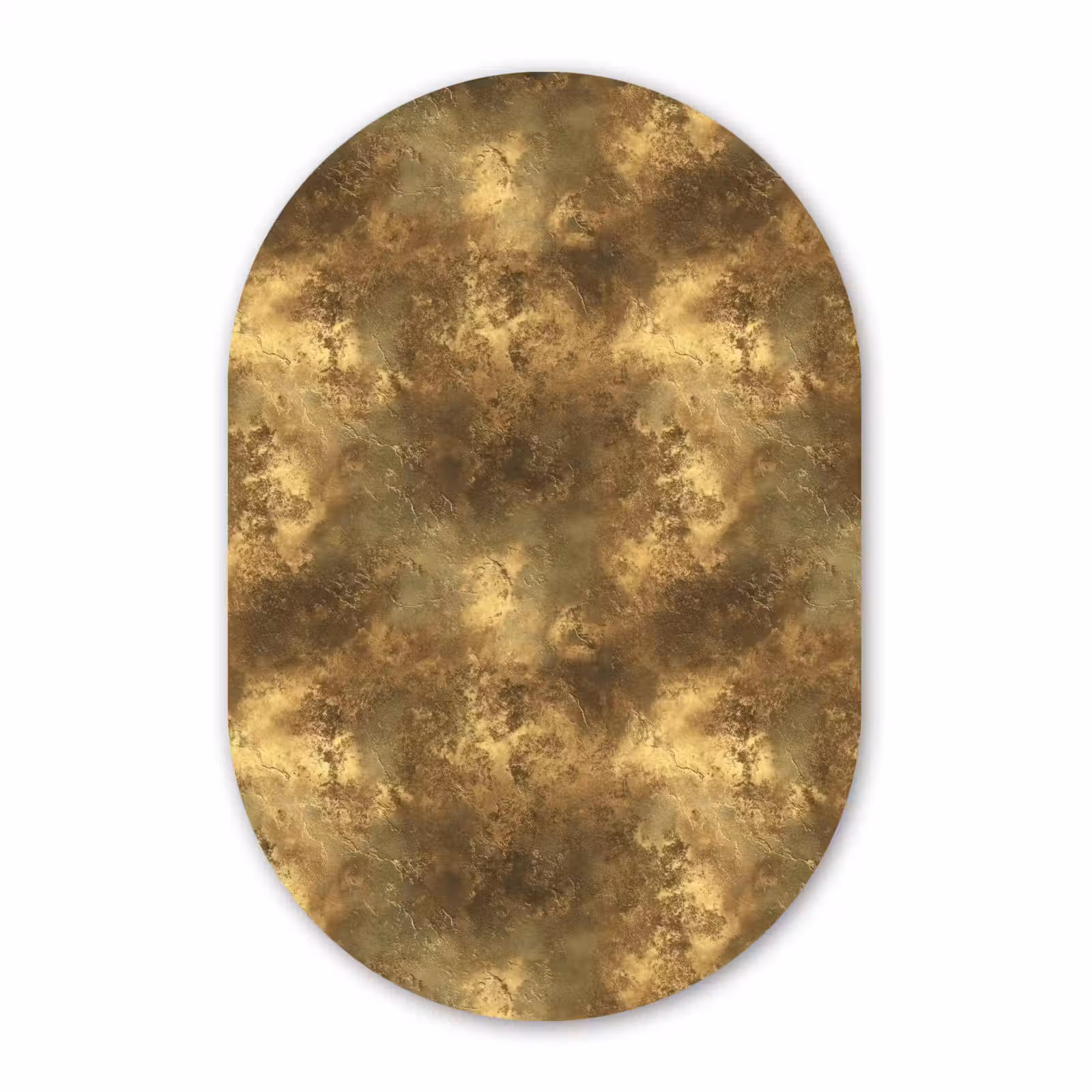 Muurovaal aluminium - Antiek - Metaallook - Goud — 1
