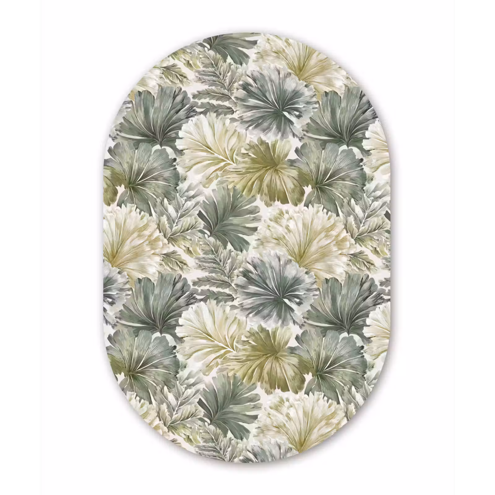 Muurovaal aluminium - Bladeren - Botanisch - Groen — 1