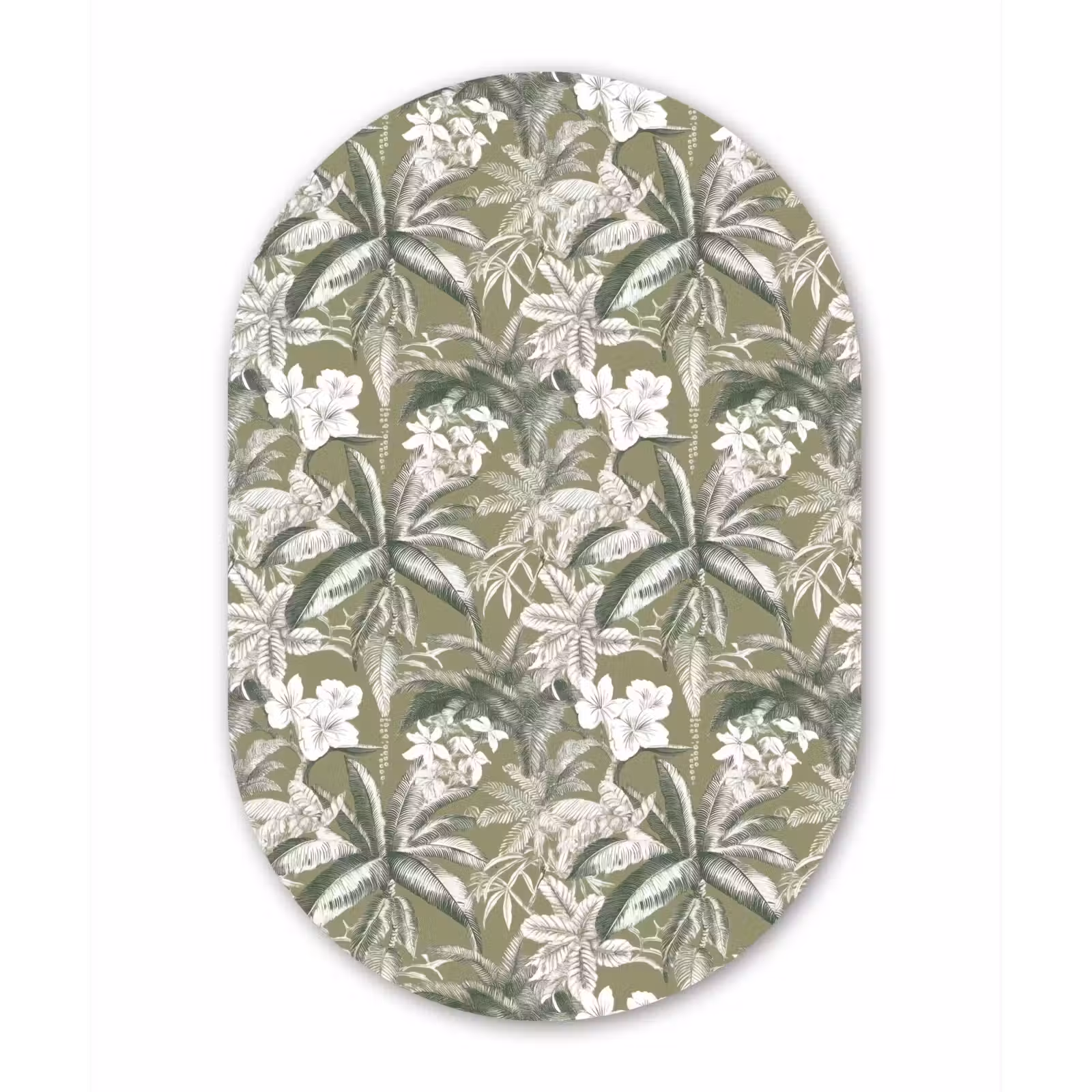 Muurovaal aluminium - Botanisch - Bloemen - Groen — 1