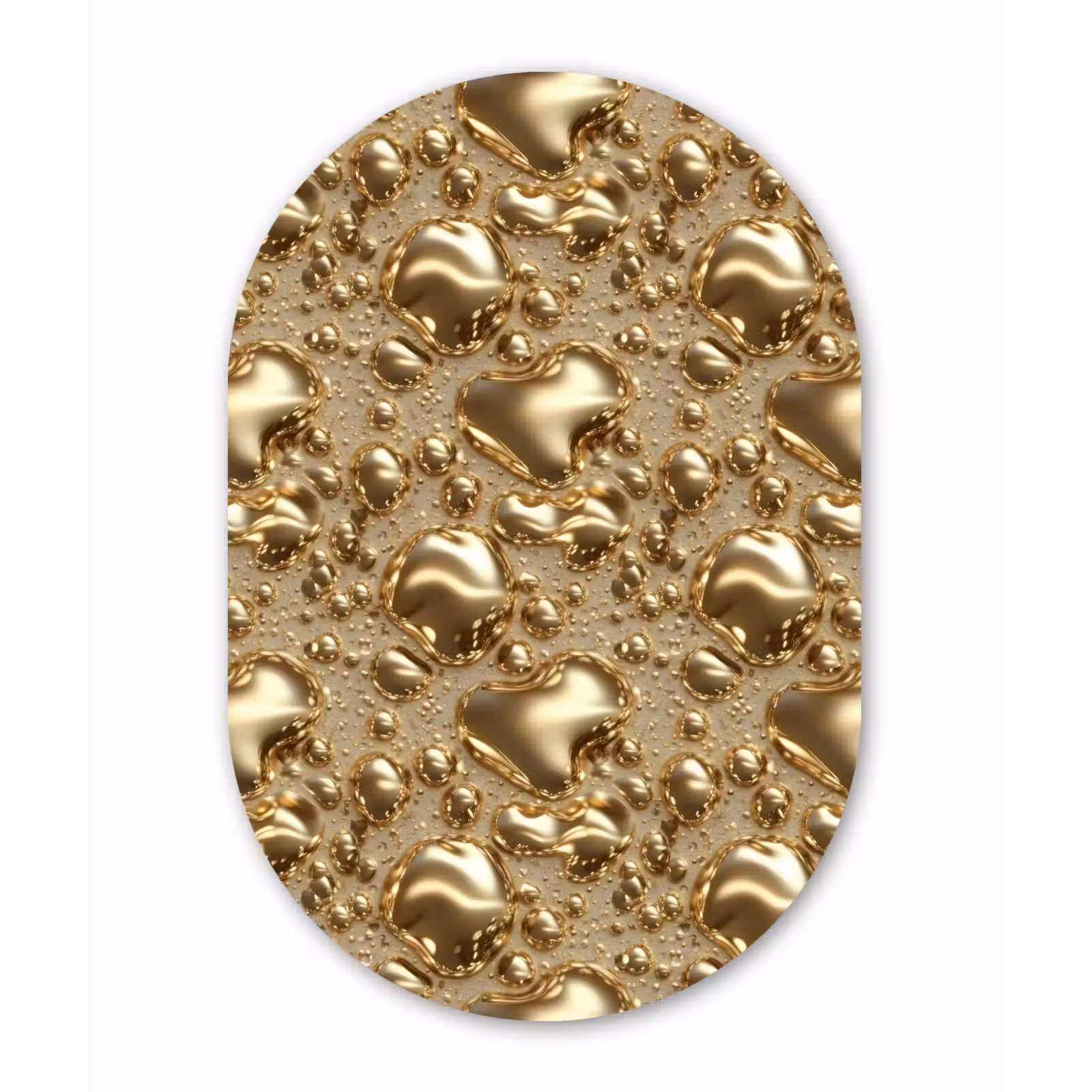 Muurovaal aluminium - Druppels - Organisch - Goud — 1