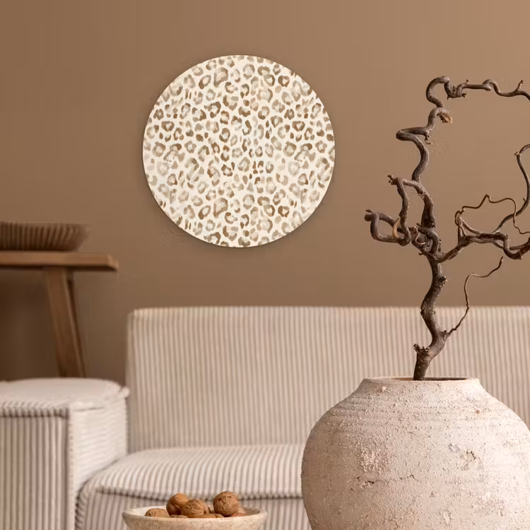 Muurcirkel - Luipaard - Klassiek - Beige — 2