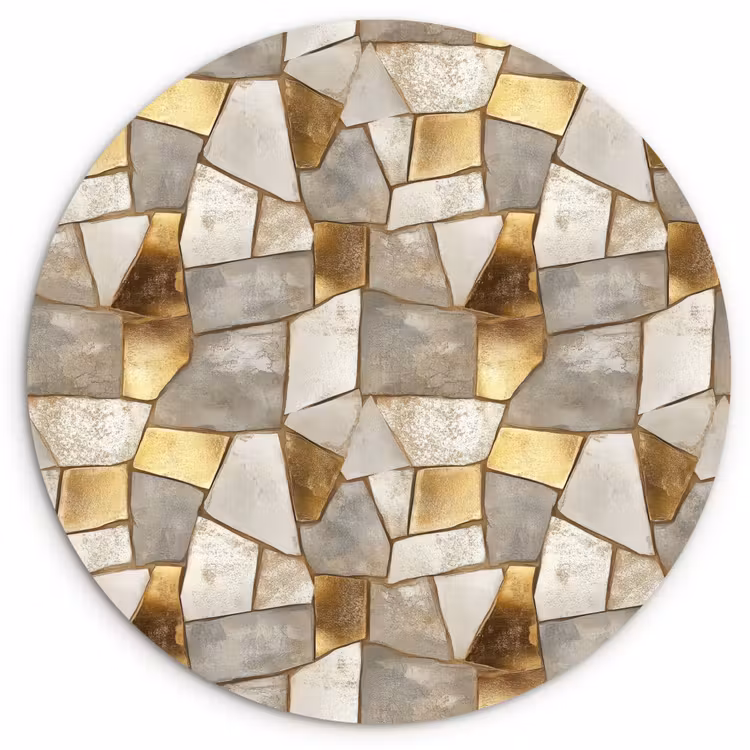 Muurcirkel - Mozaïek - Marmer - Goud — 1