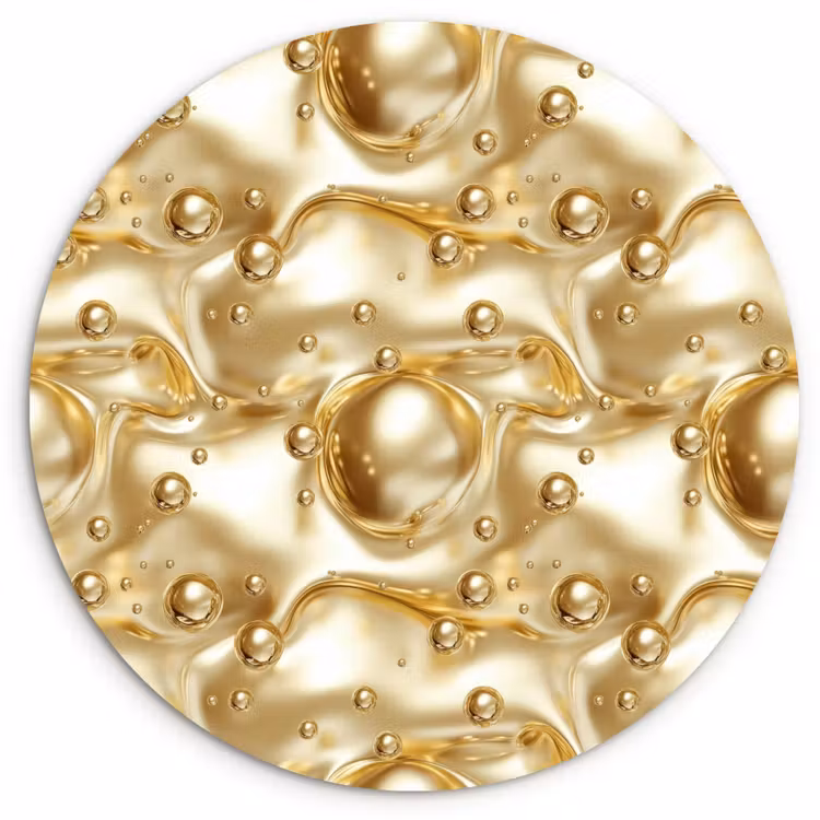 Muurcirkel - Vloeibaar - Druppels - Goud — 1