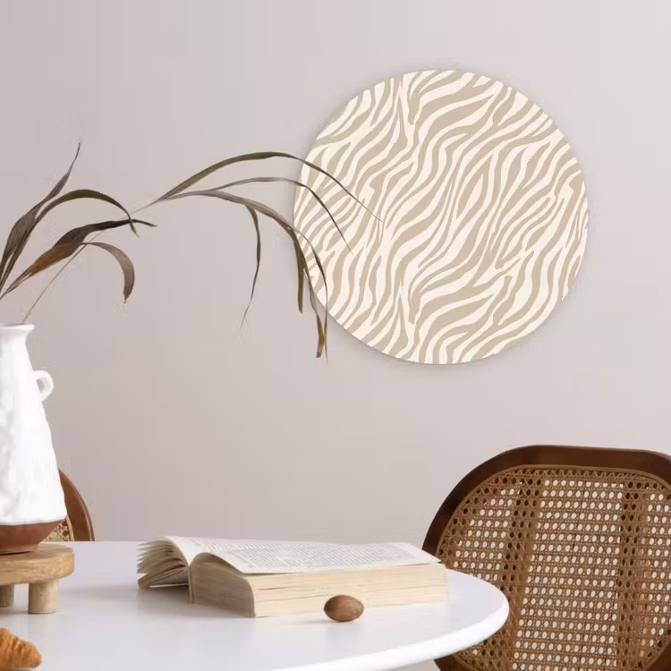 Muurcirkel - Zebra - Patroon - Beige — 4