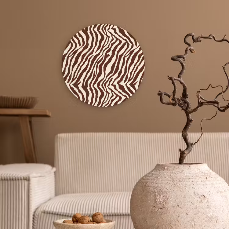 Muurcirkel - Zebra - Patroon - Zwart - Wit — 2