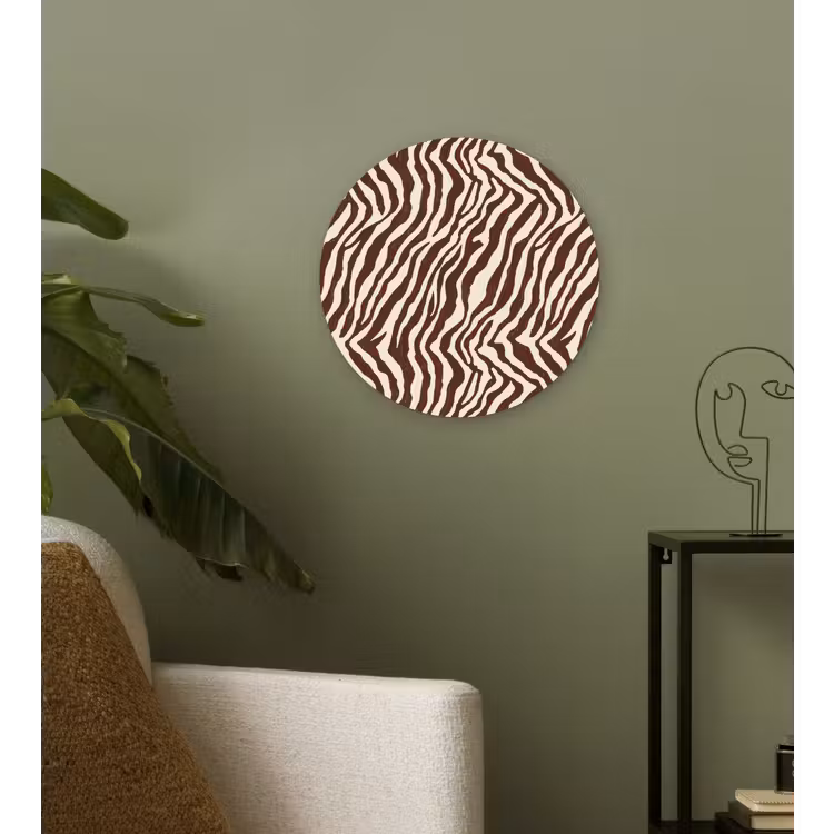 Muurcirkel - Zebra - Patroon - Zwart - Wit — 3