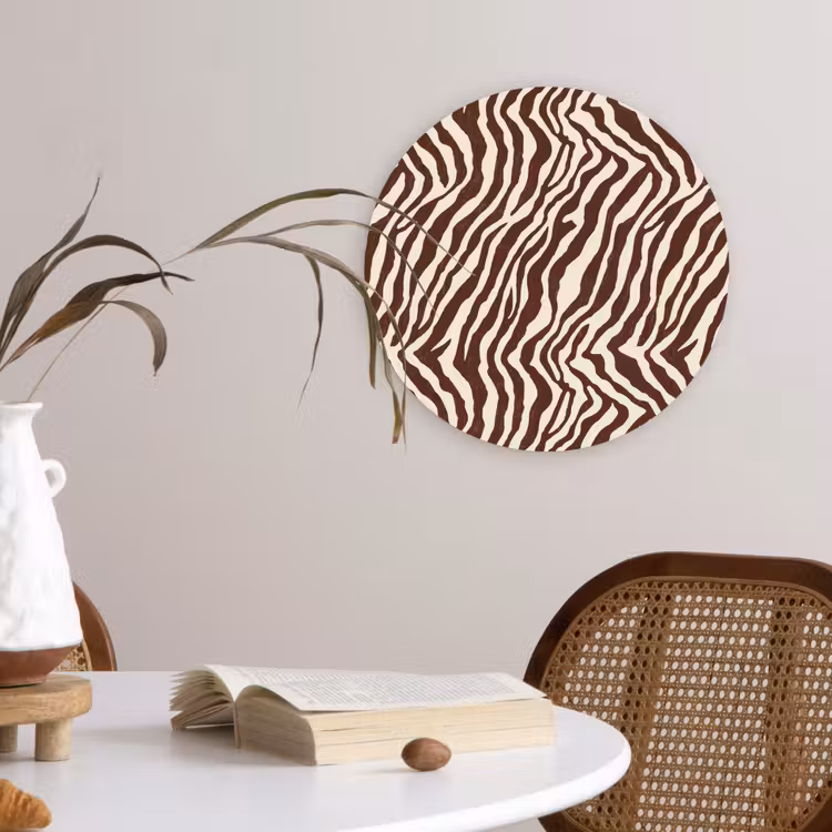 Muurcirkel - Zebra - Patroon - Zwart - Wit — 4