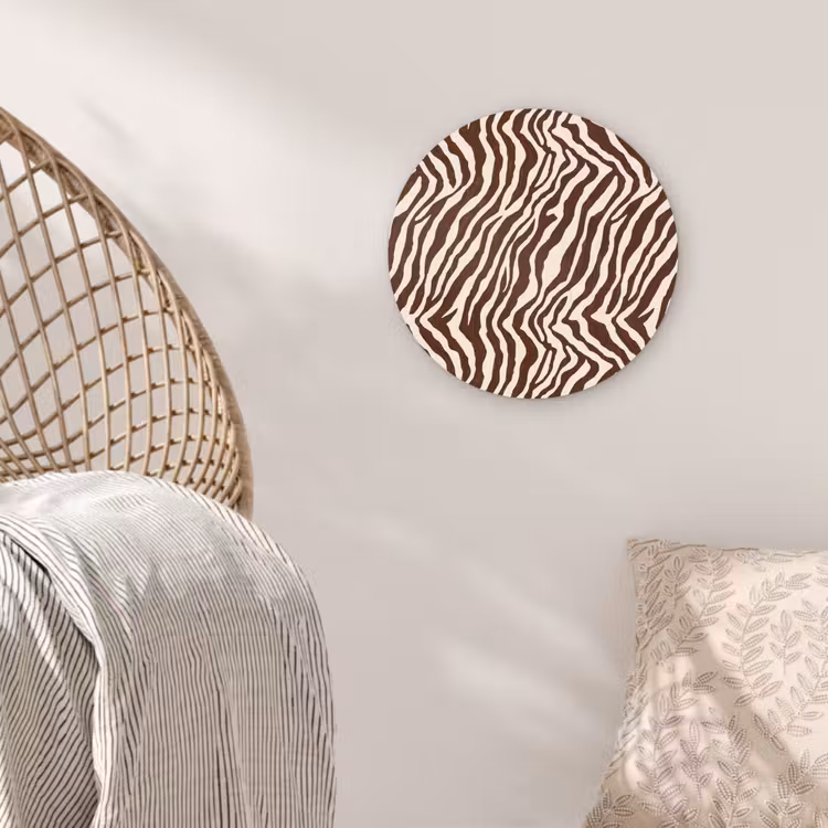 Muurcirkel - Zebra - Patroon - Zwart - Wit — 5