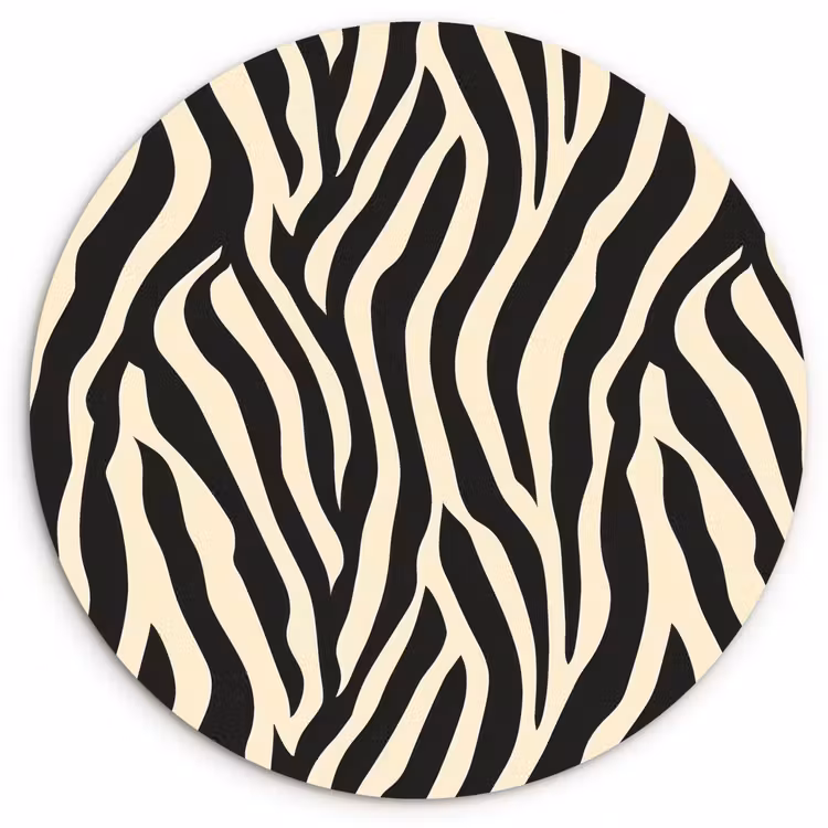 Muurcirkel - Zebra - Print - Klassiek - Zwart — 1