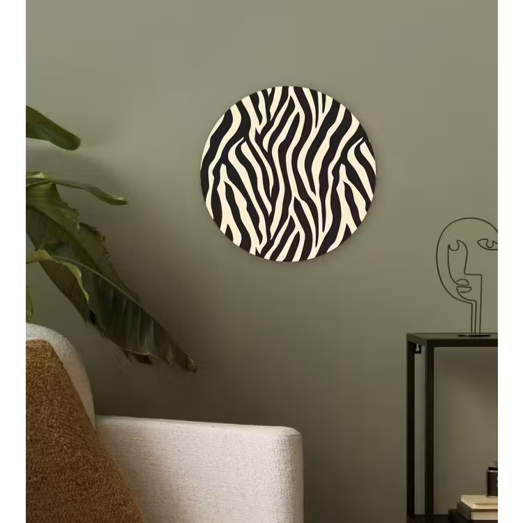 Muurcirkel - Zebra - Print - Klassiek - Zwart — 3