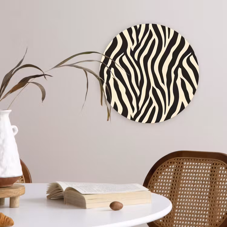 Muurcirkel - Zebra - Print - Klassiek - Zwart — 4