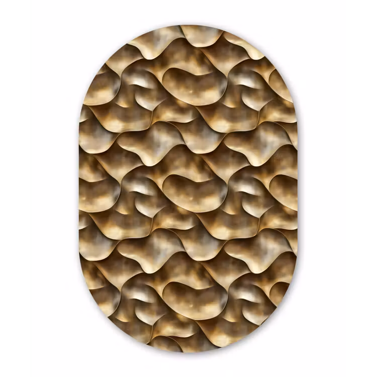 Muurovaal aluminium - Abstract - Antiek - Goud — 1