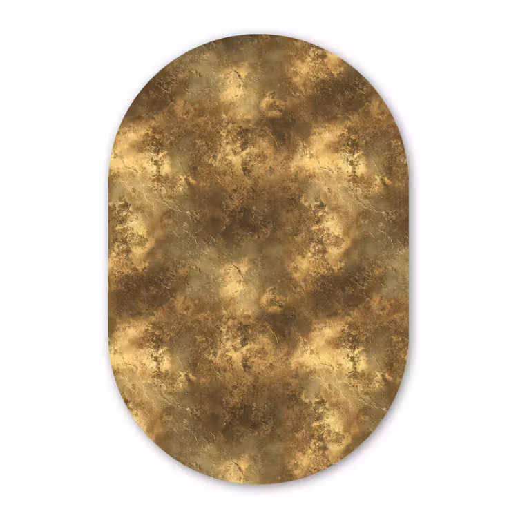 Muurovaal aluminium - Antiek - Metaallook - Goud — 1