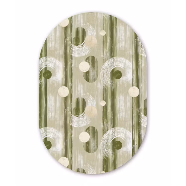 Muurovaal aluminium - Artistiek - Modern - Groen — 1