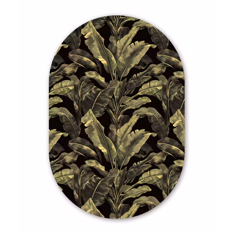 Muurovaal aluminium - Botanisch - Bladeren - Groen — 1