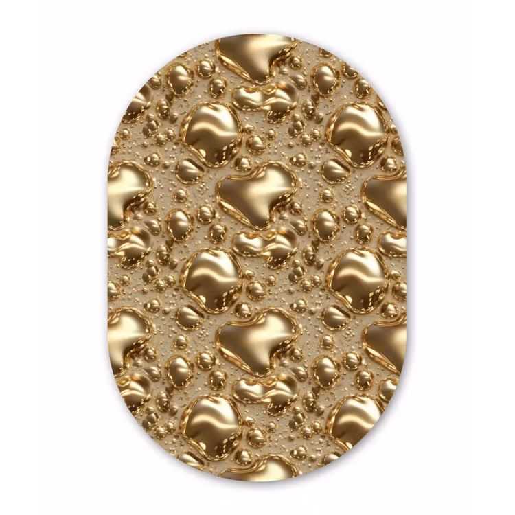 Muurovaal aluminium - Druppels - Organisch - Goud — 1