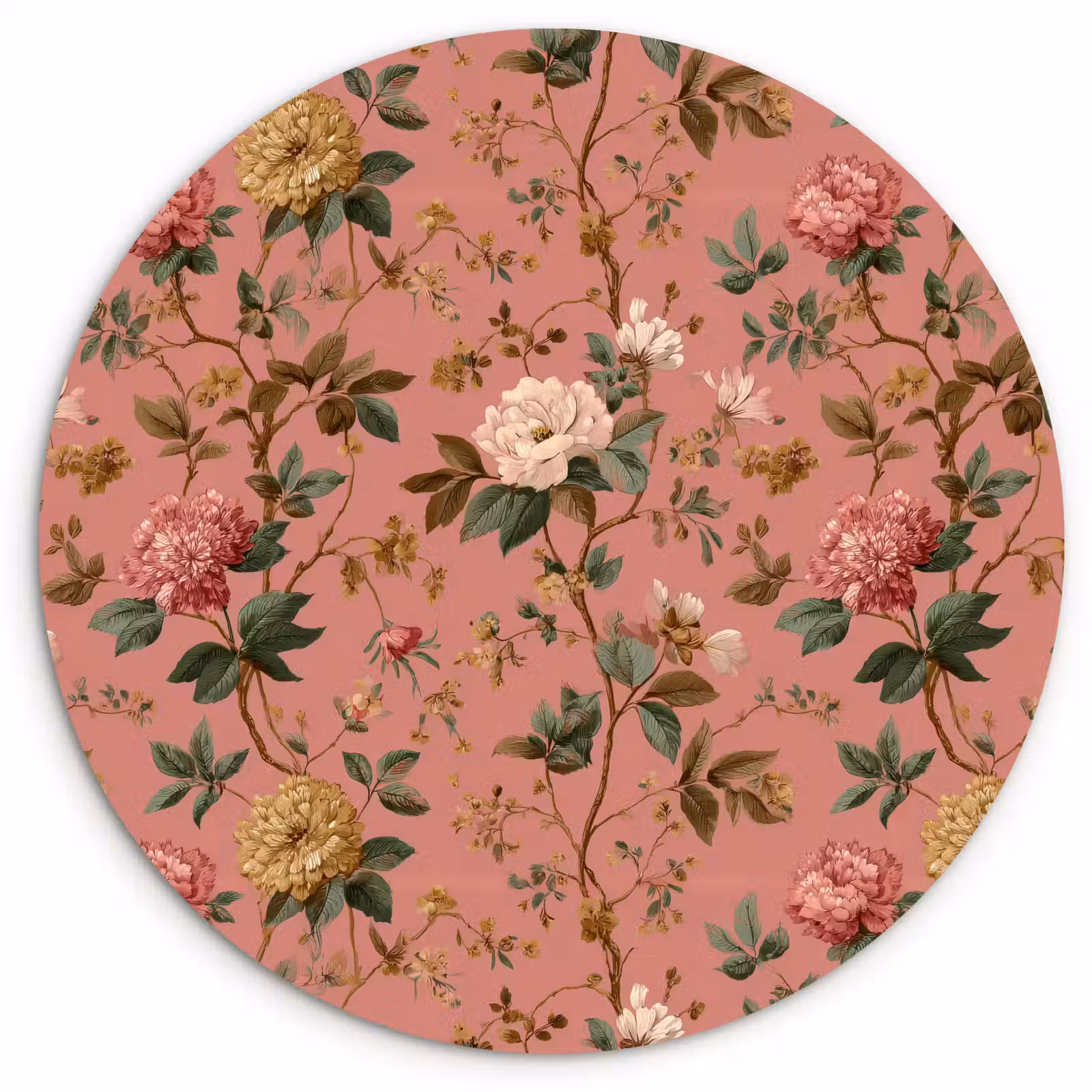 Muurcirkel - Klassiek - Botanisch - Roze — 1