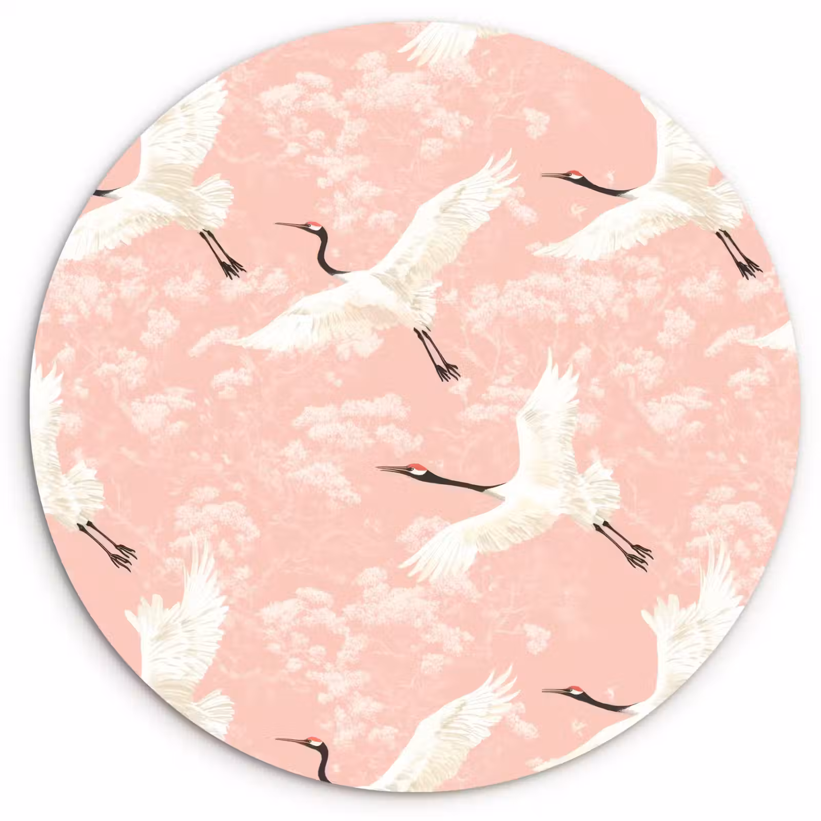 Muurcirkel - Kraanvogels - Bloesem - Roze — 1