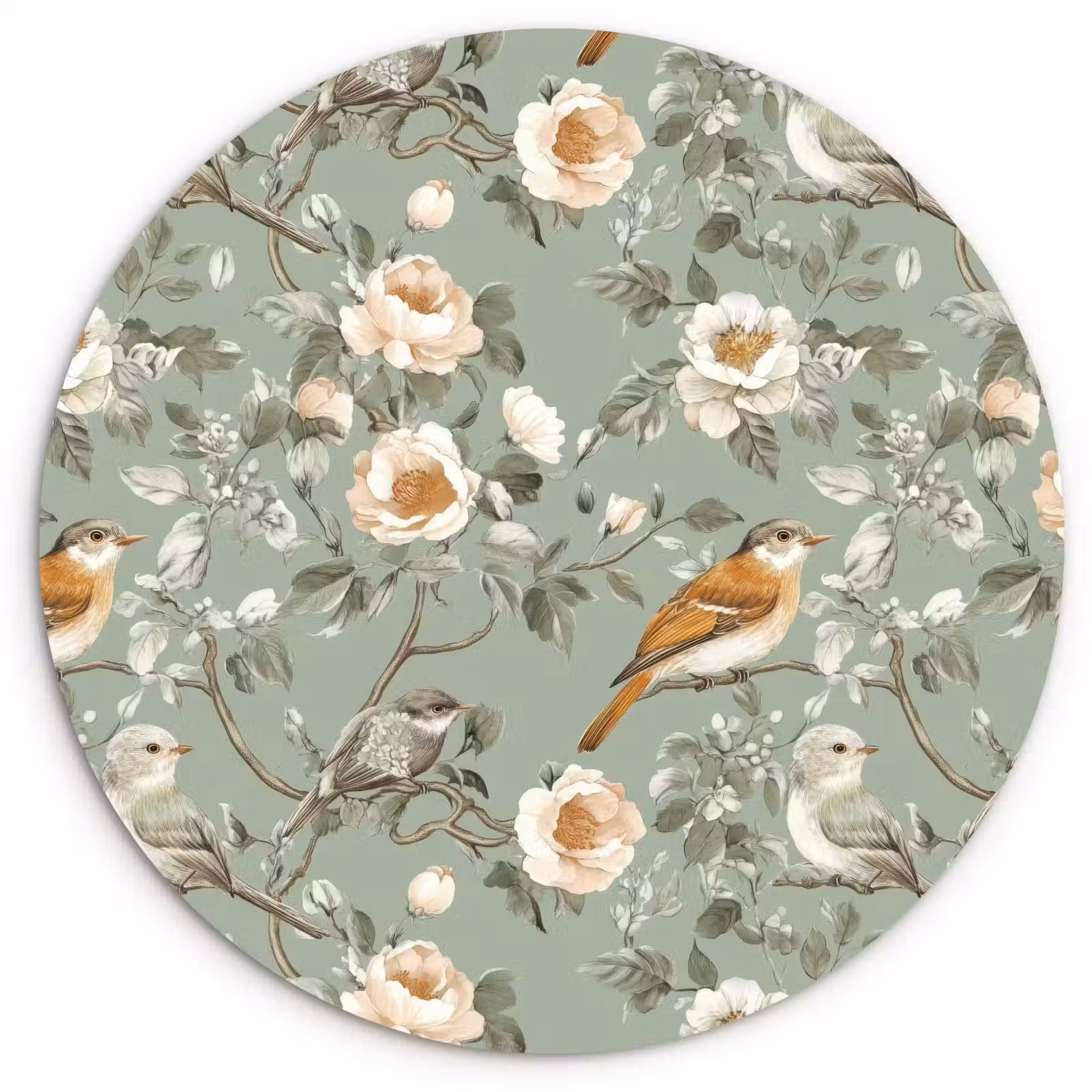 Muurcirkel - Roze - Vogels - Kleurrijk — 1