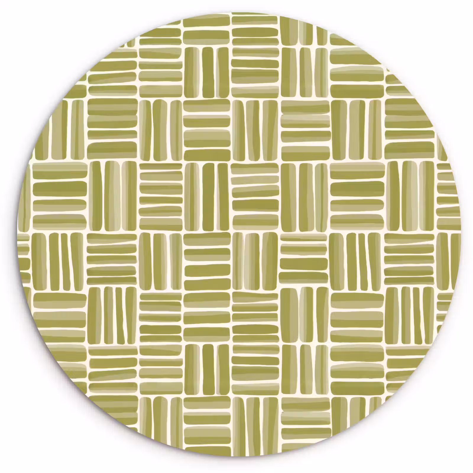 Muurcirkel - Vlecht - Patroon - Groen — 1