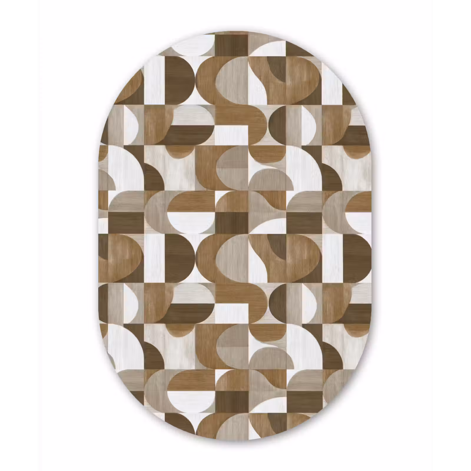 Muurovaal aluminium - Abstract - Retro - Bruin — 1