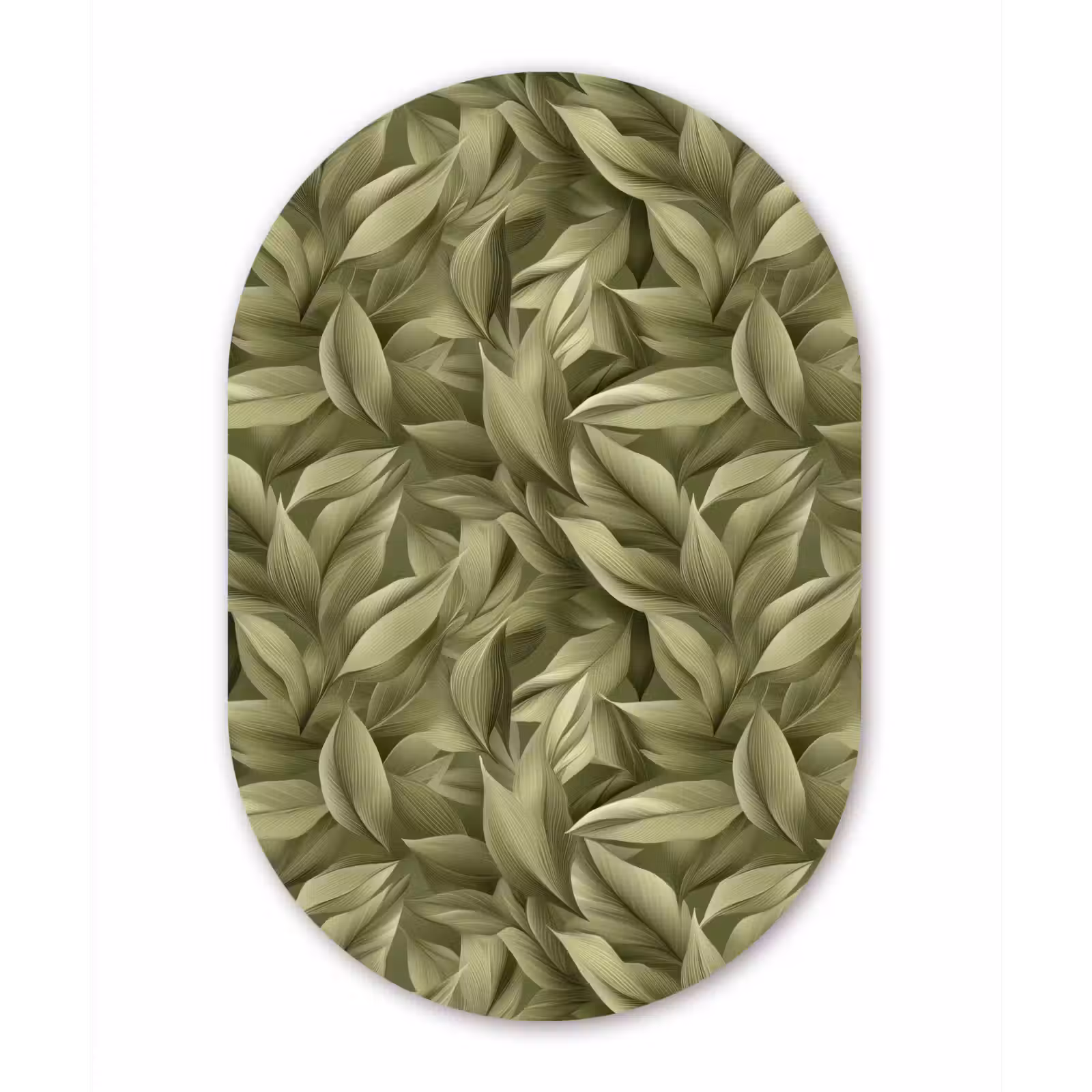 Muurovaal aluminium - Bladeren - Modern - Groen — 1