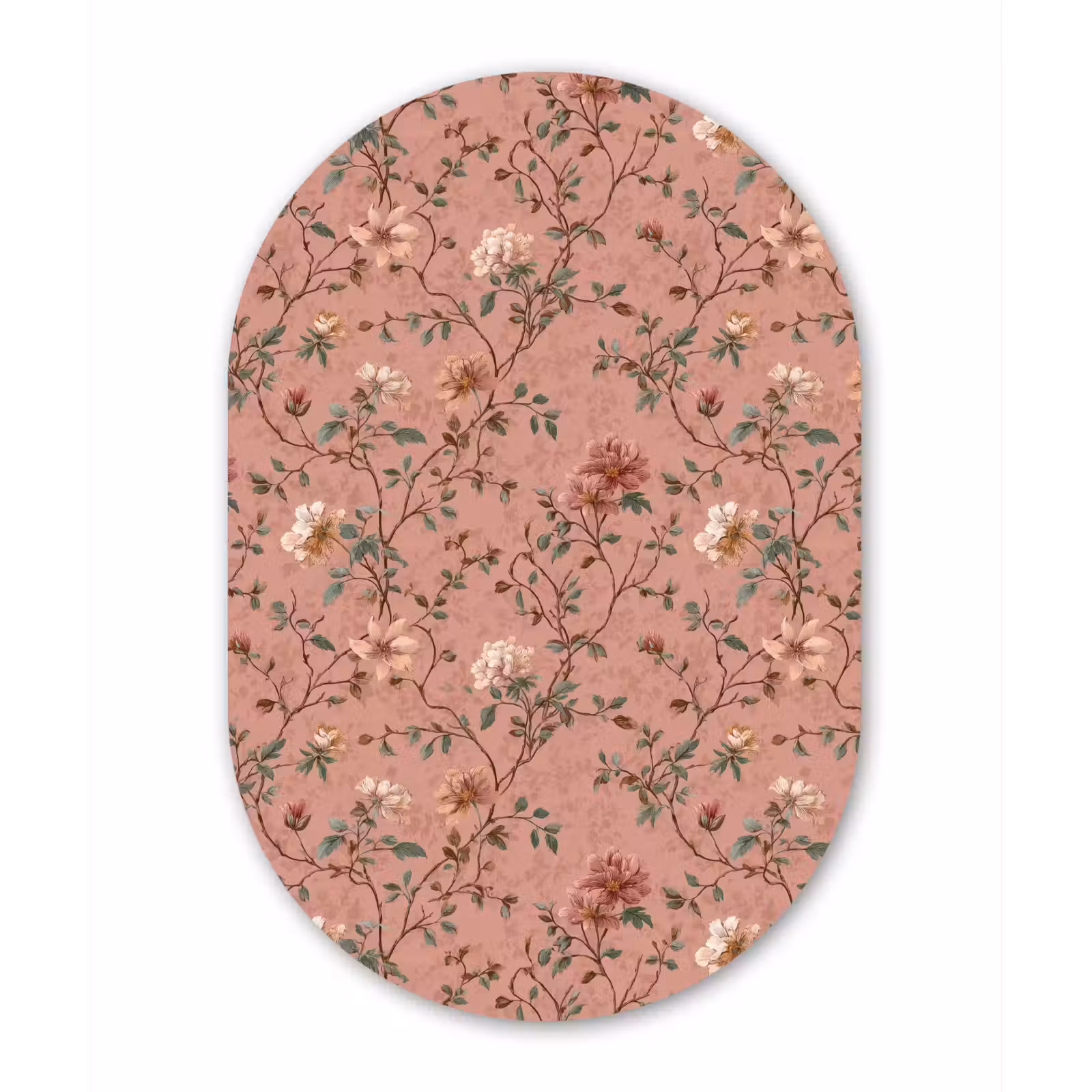 Muurovaal aluminium - Botanisch - Bloemen - Roze — 1