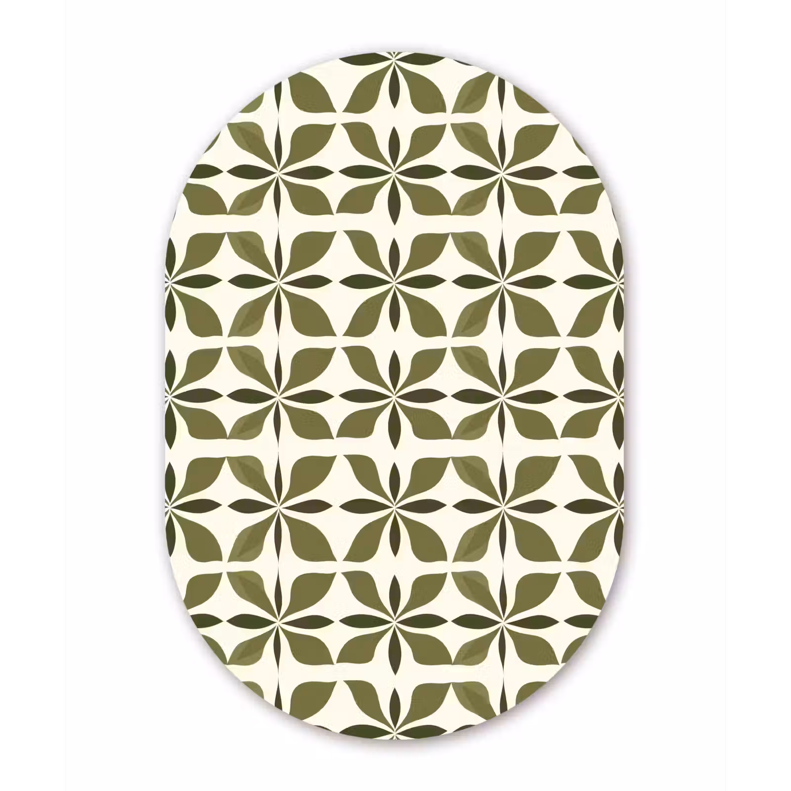 Muurovaal aluminium - Botanisch - Retro - Groen — 1