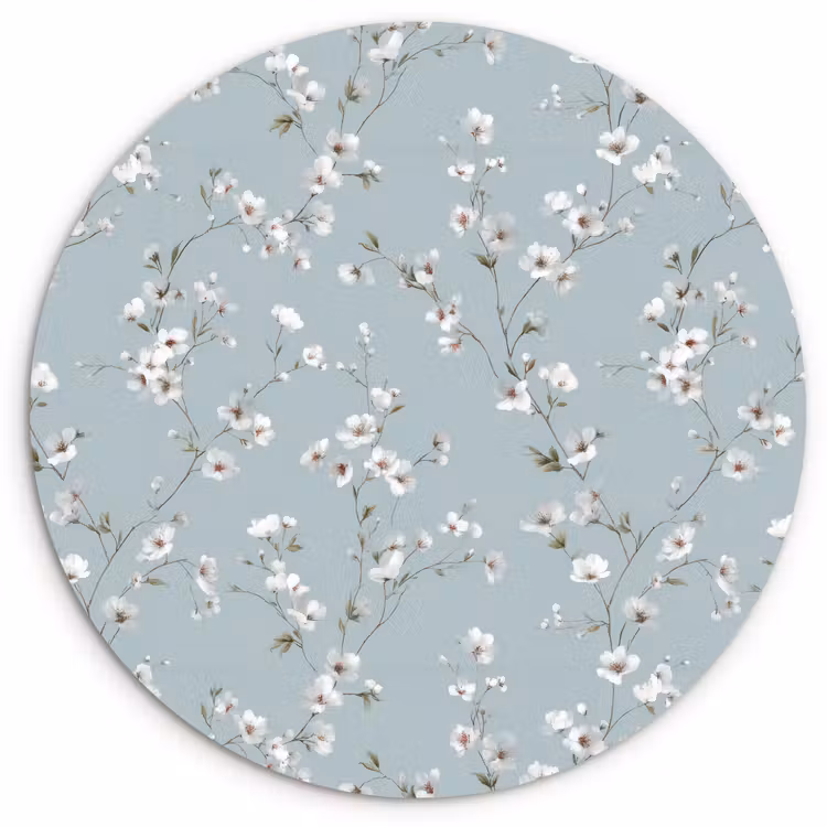 Muurcirkel - Klassiek - Bloemen - Blauw — 1