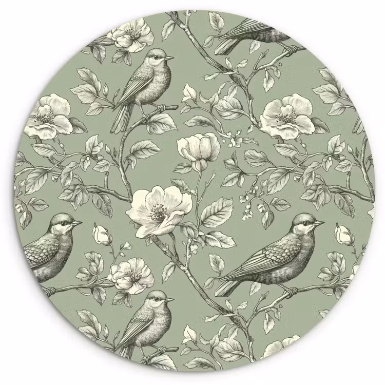 Muurcirkel - Klassiek - Botanisch - Groen — 1