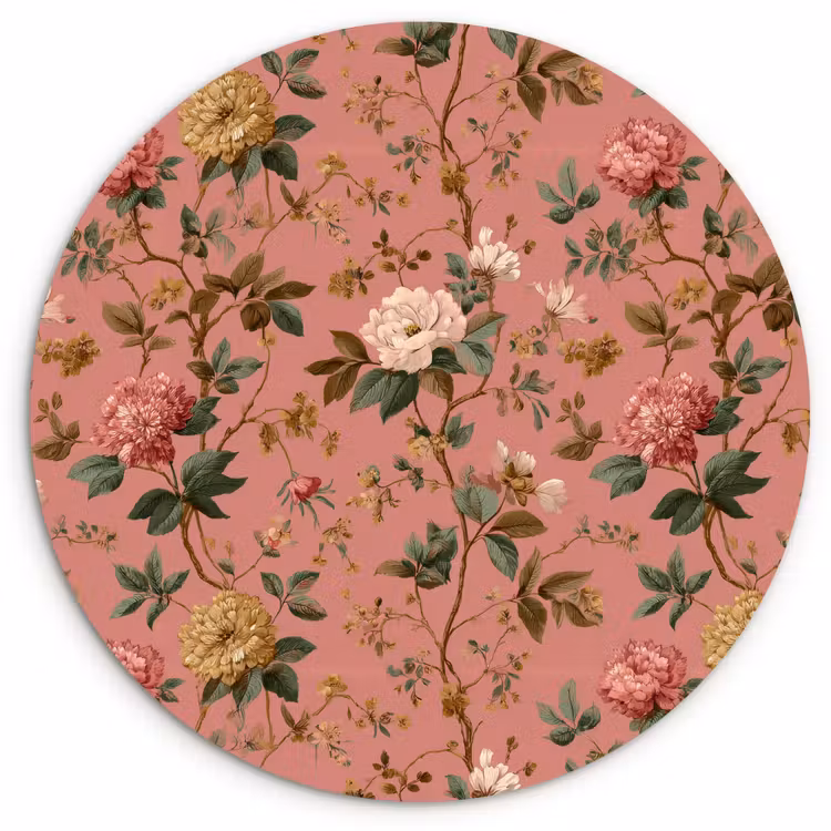 Muurcirkel - Klassiek - Botanisch - Roze — 1