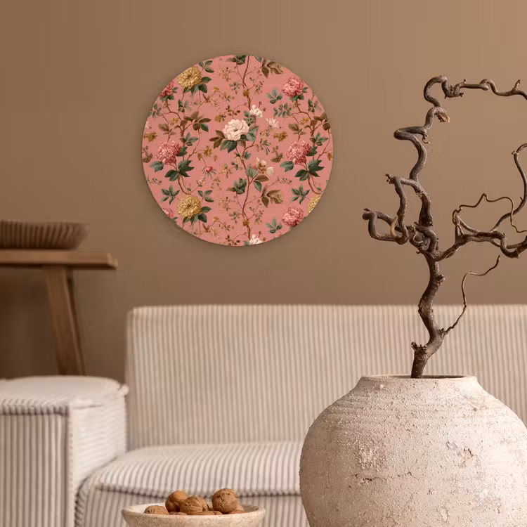Muurcirkel - Klassiek - Botanisch - Roze — 2