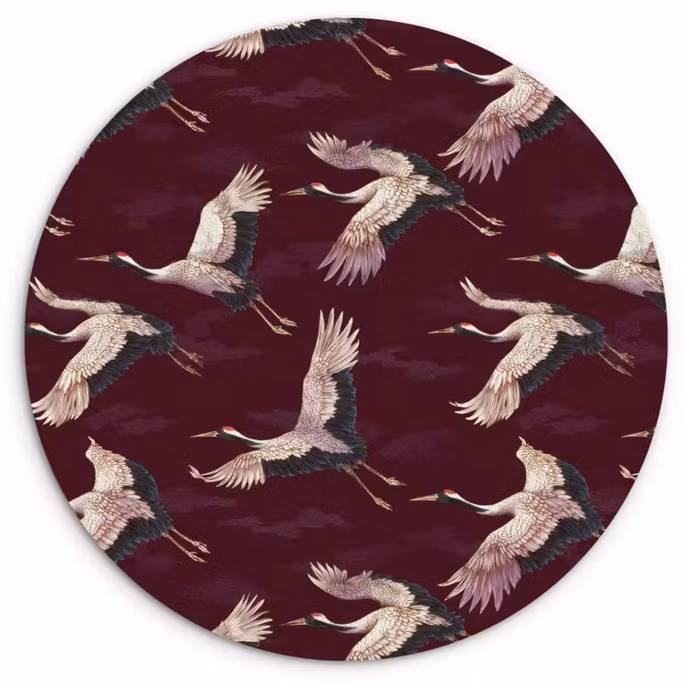 Muurcirkel - Kraanvogels - Klassiek - Bordeaux — 1
