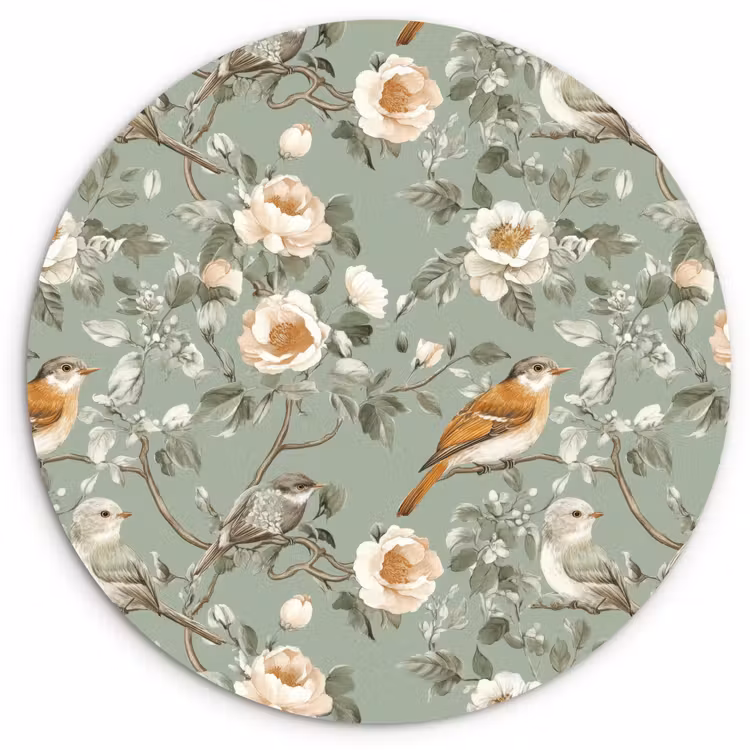 Muurcirkel - Roze - Vogels - Kleurrijk — 1