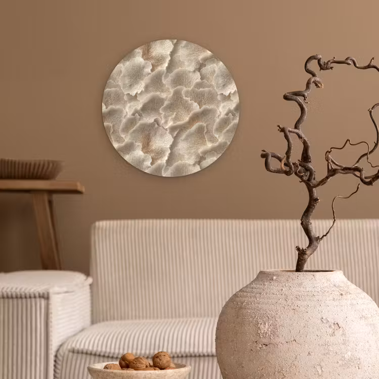 Muurcirkel - Waaierstructuren - Beige - Vezeltextuur — 2