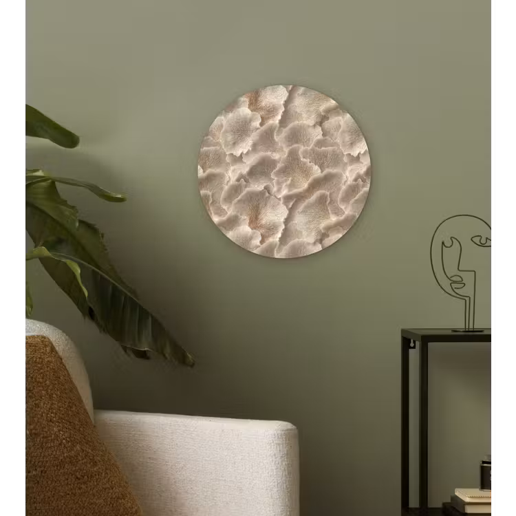 Muurcirkel - Waaierstructuren - Beige - Vezeltextuur — 3
